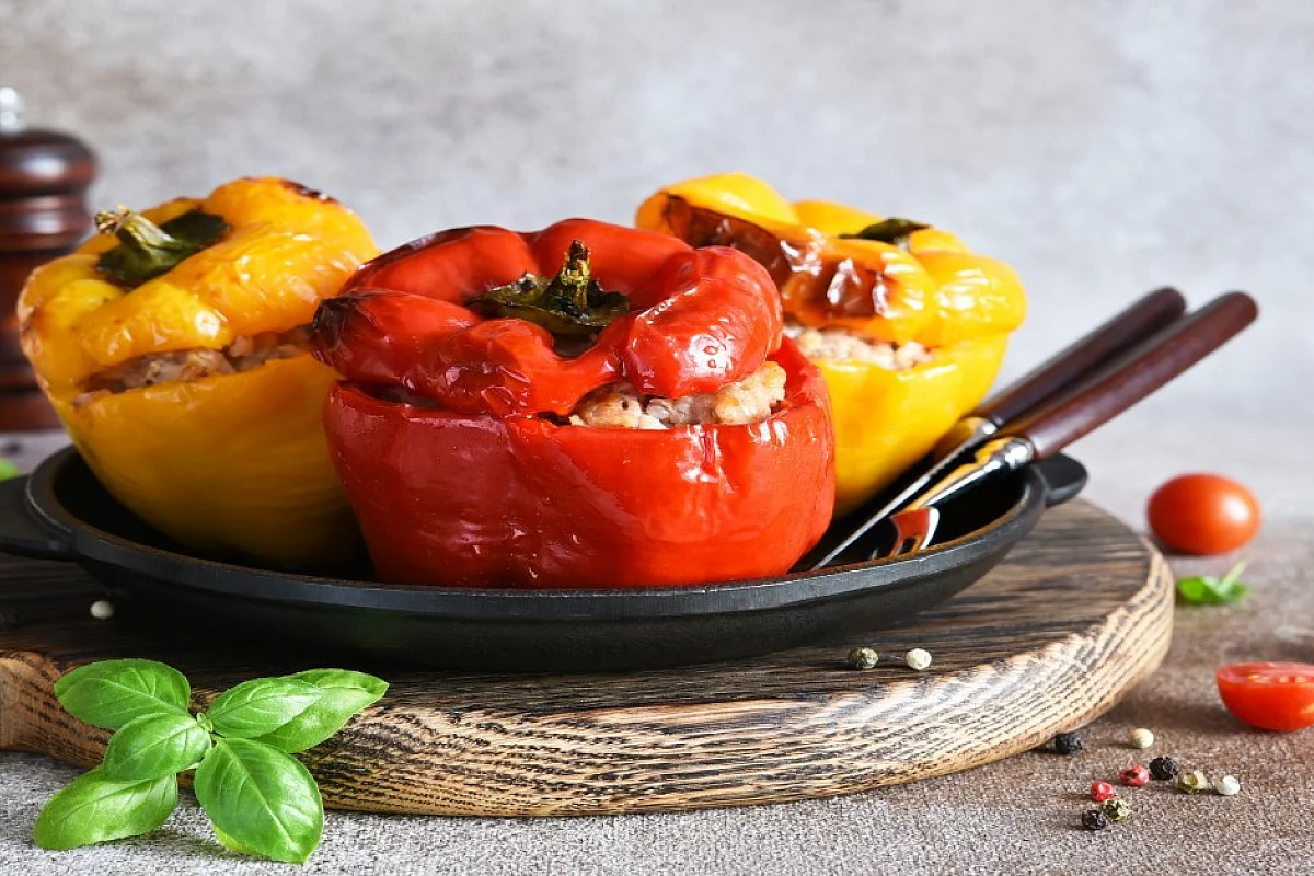 Peperoni ripieni di riso