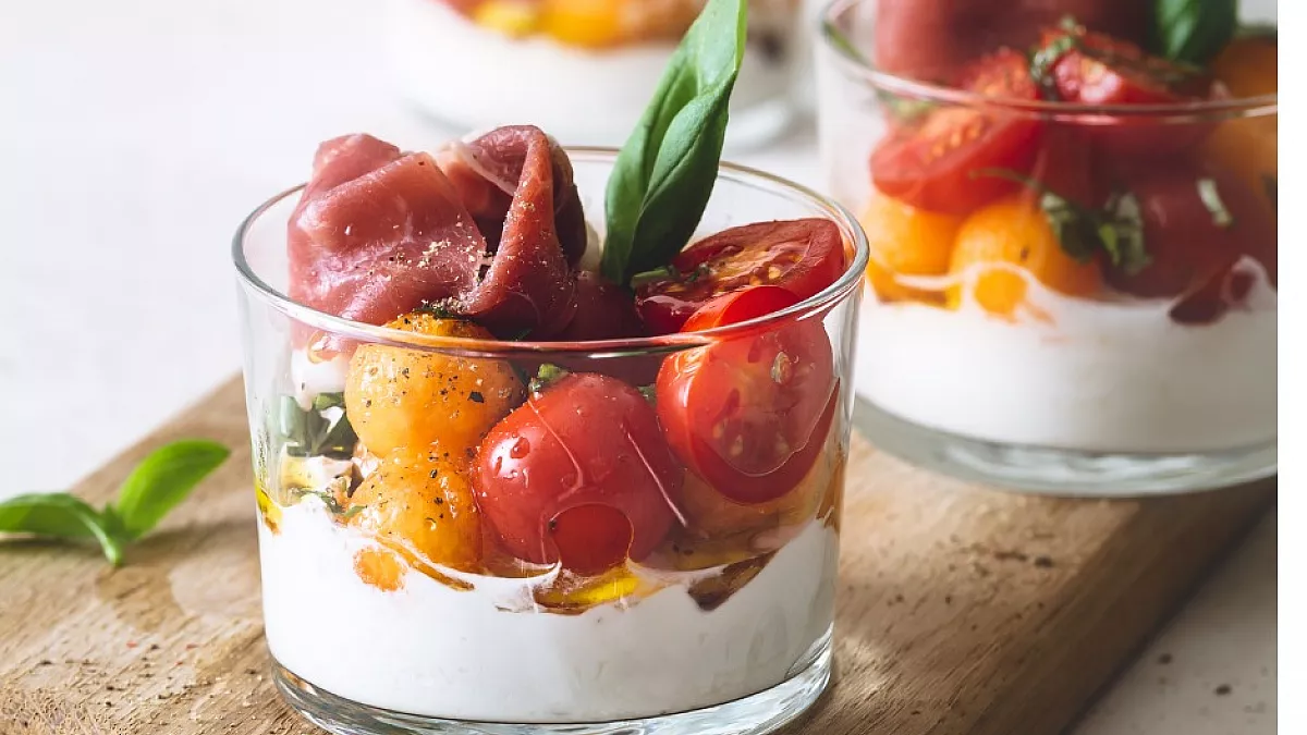melone crudo e burrata