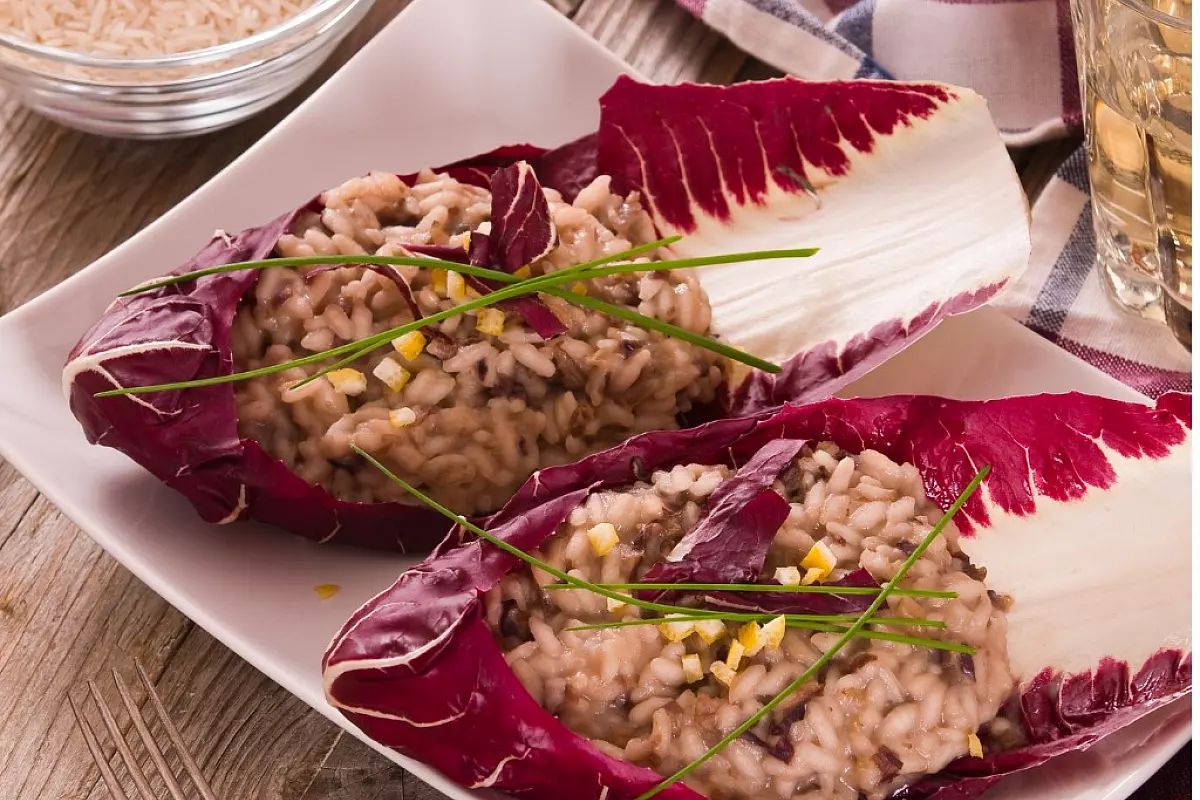 orzotto radicchio gorgonzola e noci