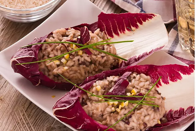 orzotto radicchio gorgonzola e noci