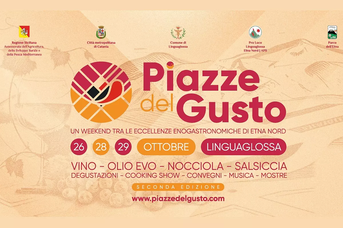 Piazze del Gusto a Linguaglossa 26, 28 e 29 ottobre