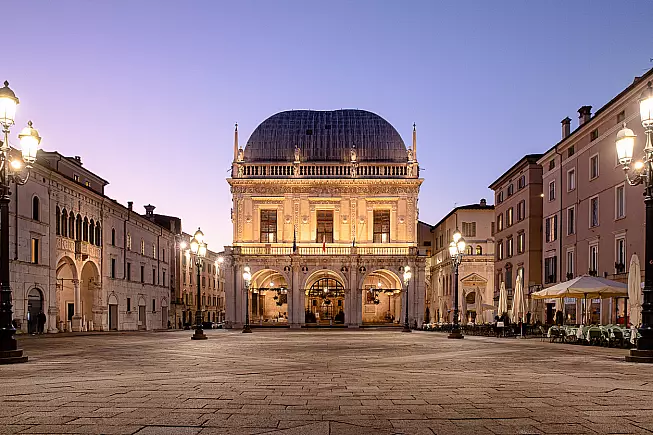 Piazza Loggia Brescia in Italy