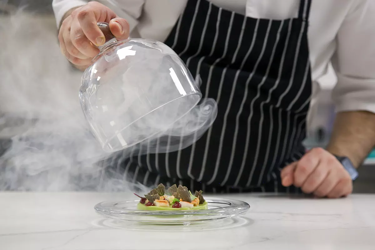Affumicatura in un ristorante stellato