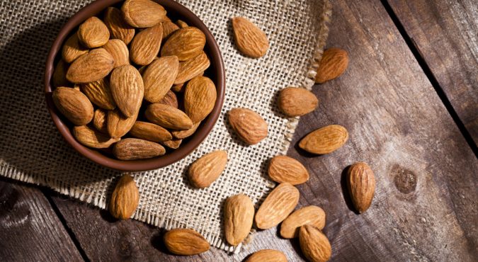 Organic almonds still life