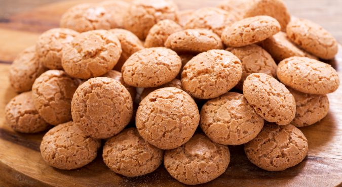 italian biscotti cookies on wooden board