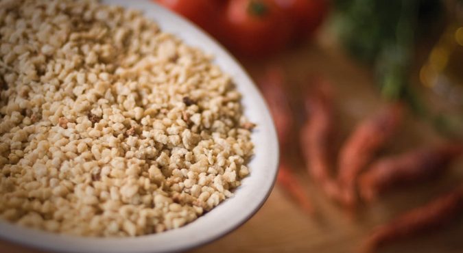 Close up of Sardinian fregula
