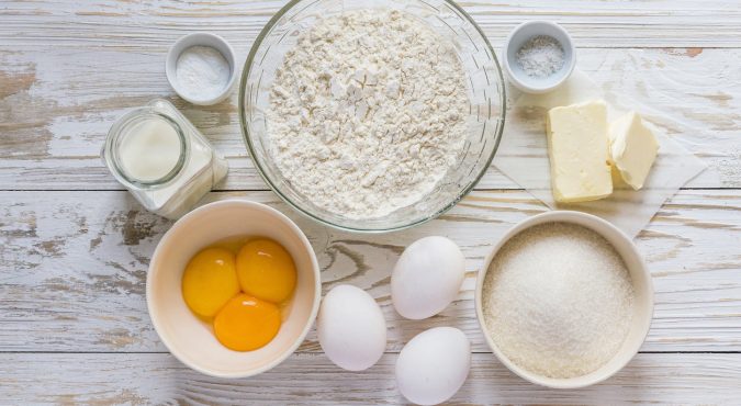 Ingredients for baking cupcakes