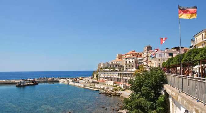 Panoramic view of Diamante. Calabria. Italy.