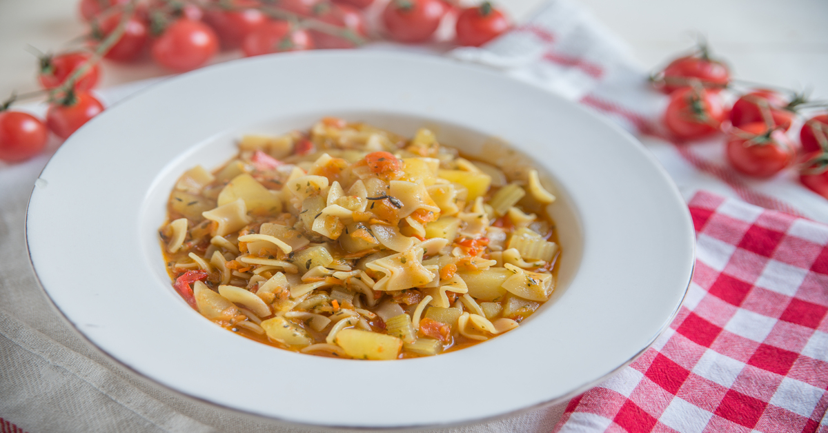 Piatto di pasta e patate